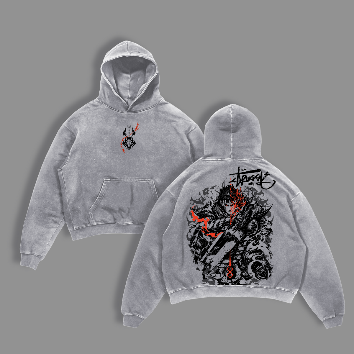 Guts The Black Swordsman Berserk Anime Vintage Washed Tee