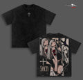 Thorns Do Not Bleed 4 Anime Double Printed Vintage Washed Tee Unisex Oversize Heavyweight Cotton T-shirt for Anime Fans and Lovers