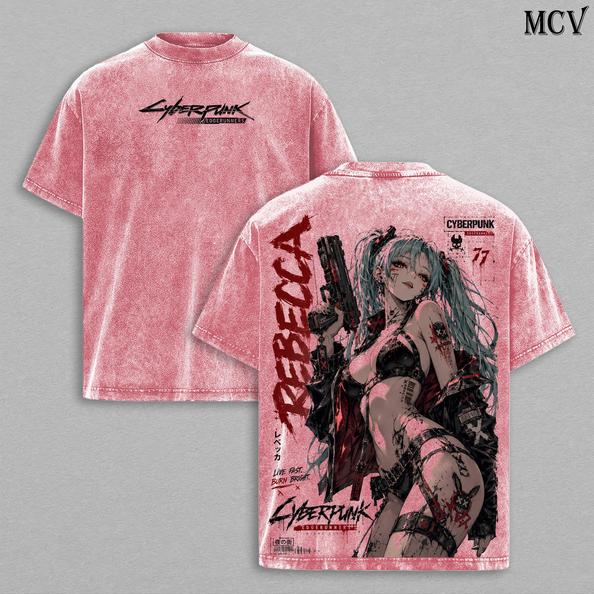 Rebecca Cyberpunk Edgerunners T-shirt - Pink