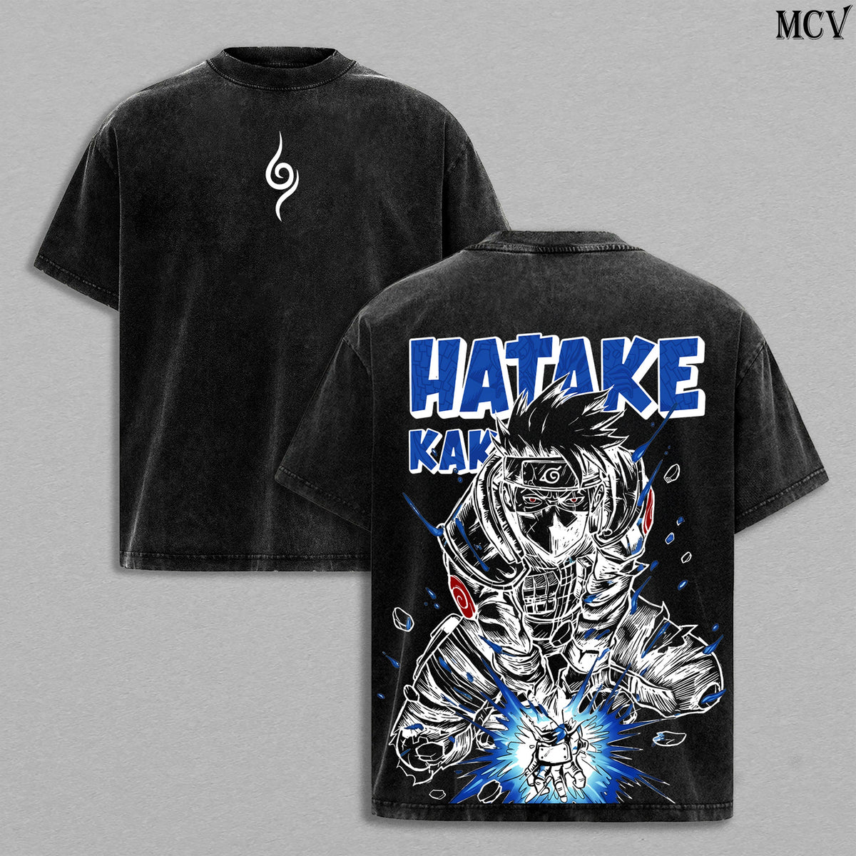Kakashi Hatake Naruto Copy Ninja Anime Vintage Washed Tee