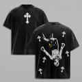 Upside Down Cross Human Falling Cross Christian Vintage Washed Tee