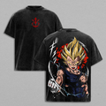 Majin Saiyan Prince - DBZ Vintage Washed Shirt Anime DBZ Oversized Streetwear Graphic Tee Gift for DBZ Fans
