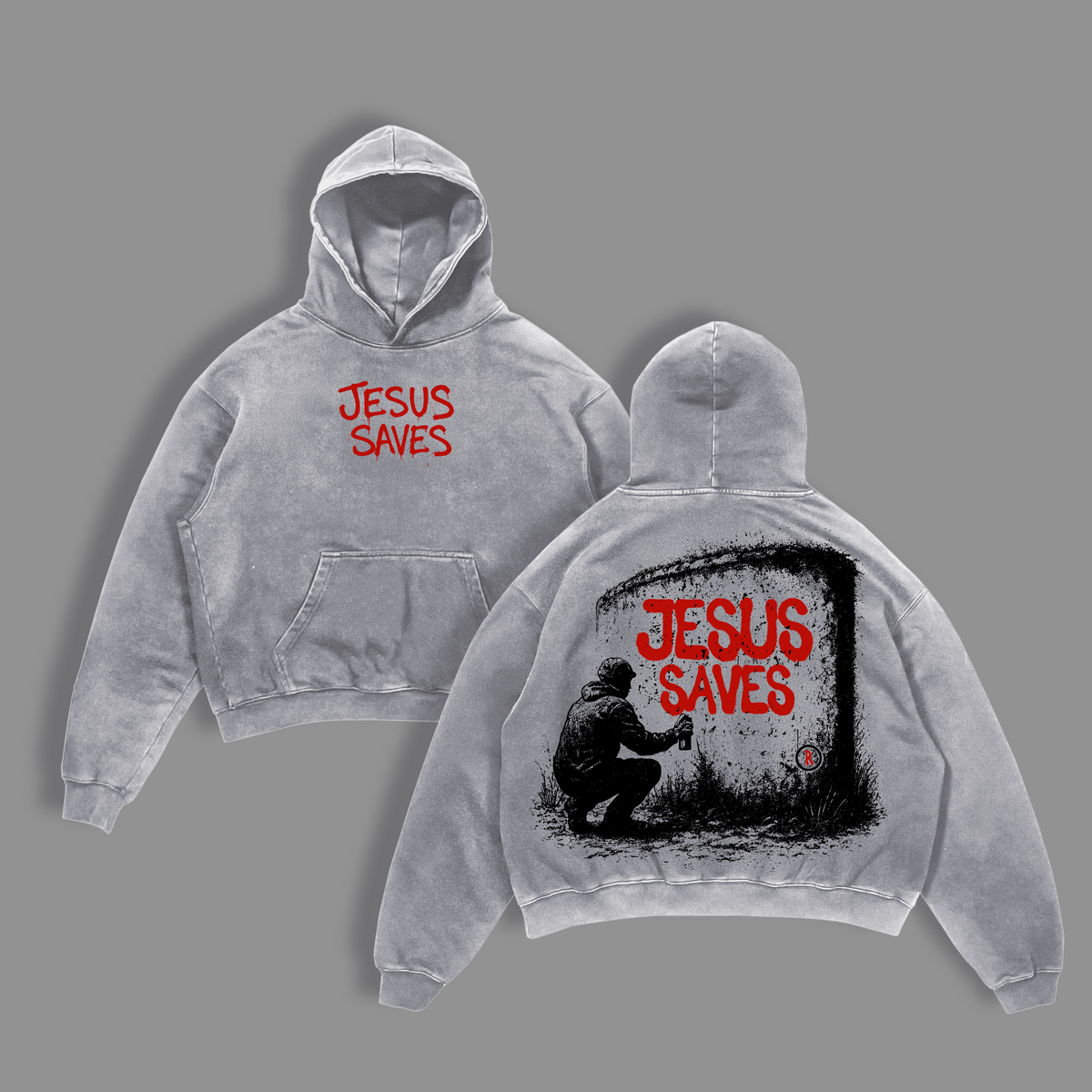 Jesus Saves Graffiti Christian Vintage Washed Tee