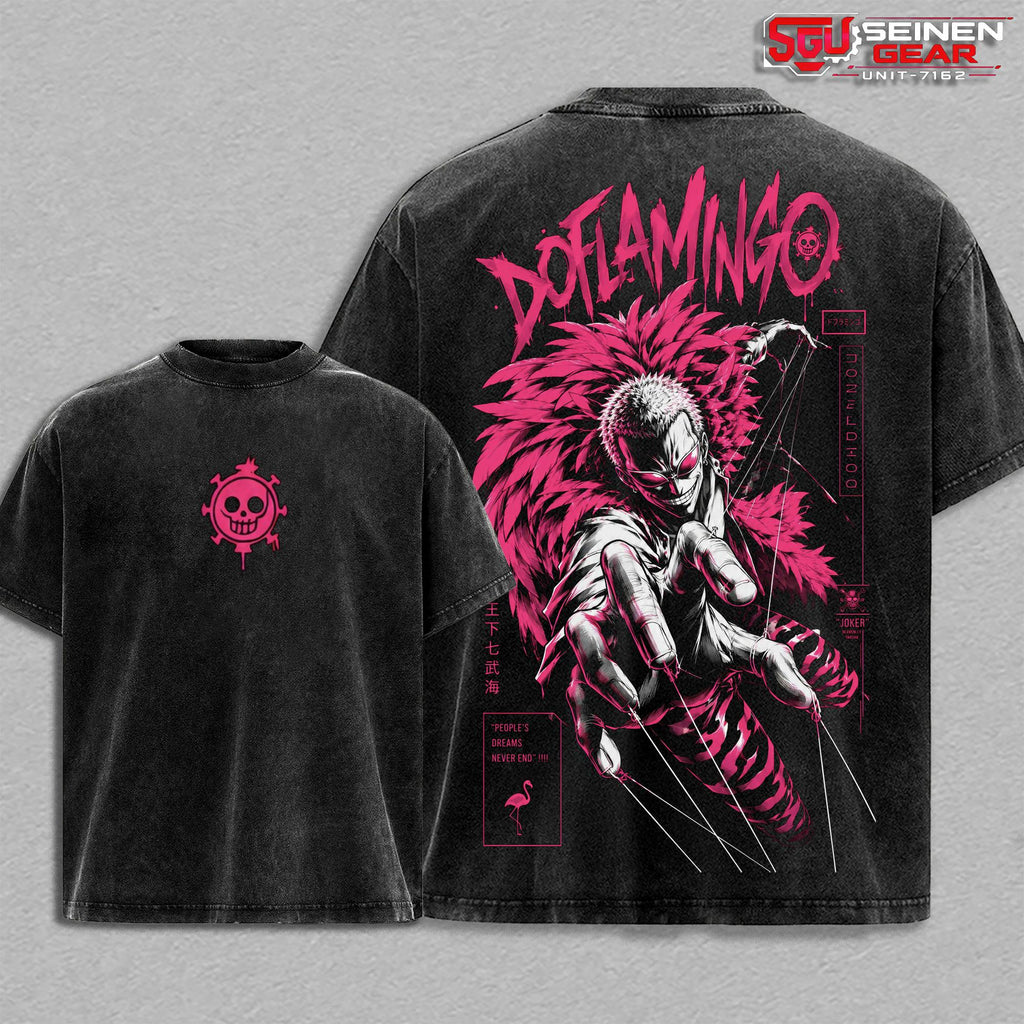 Doflamingo One Piecee's Anime Vintage Washed Tee