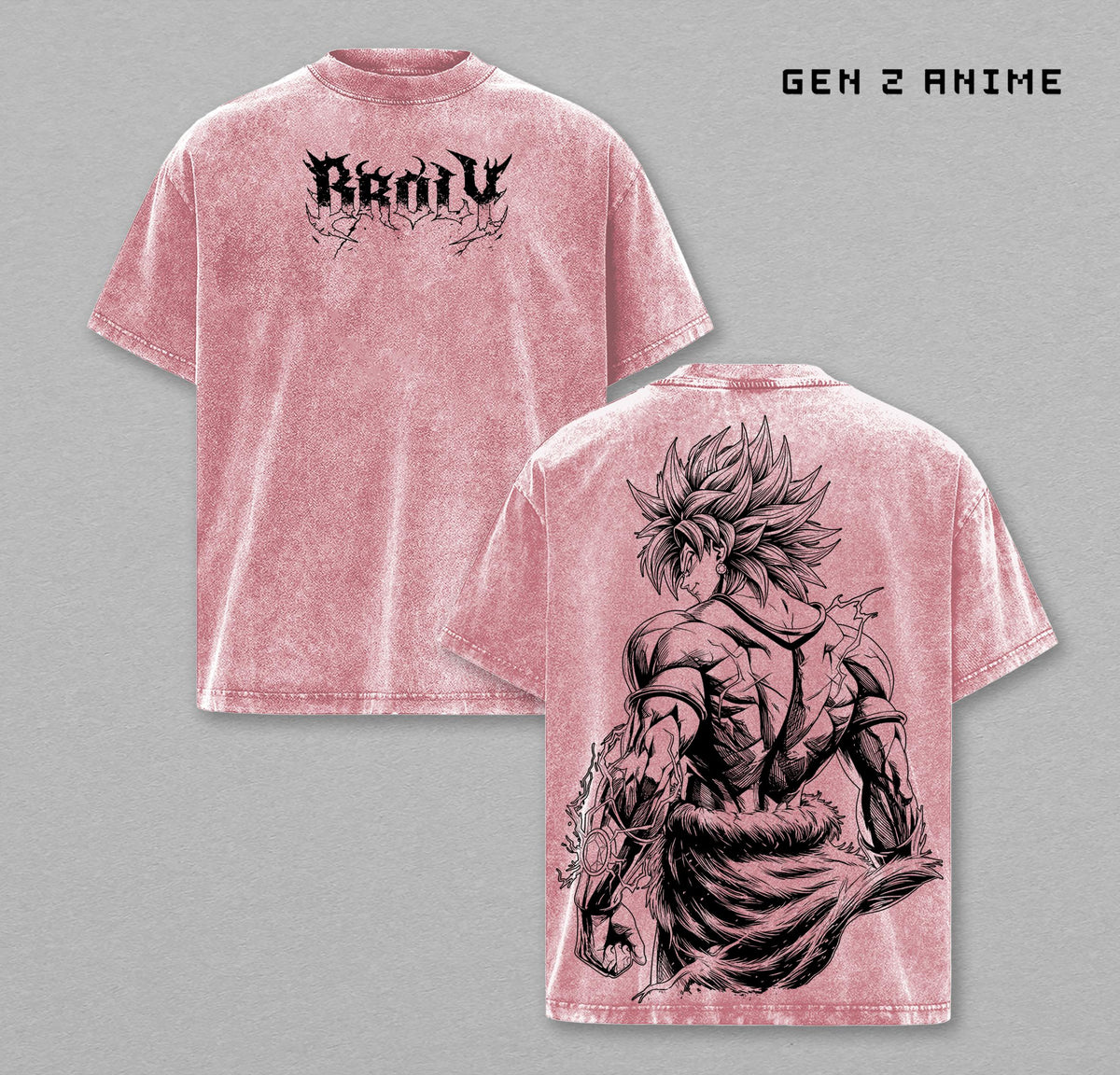 Broly DBZ Saiyan Gym Anime Vintage Washed Tee