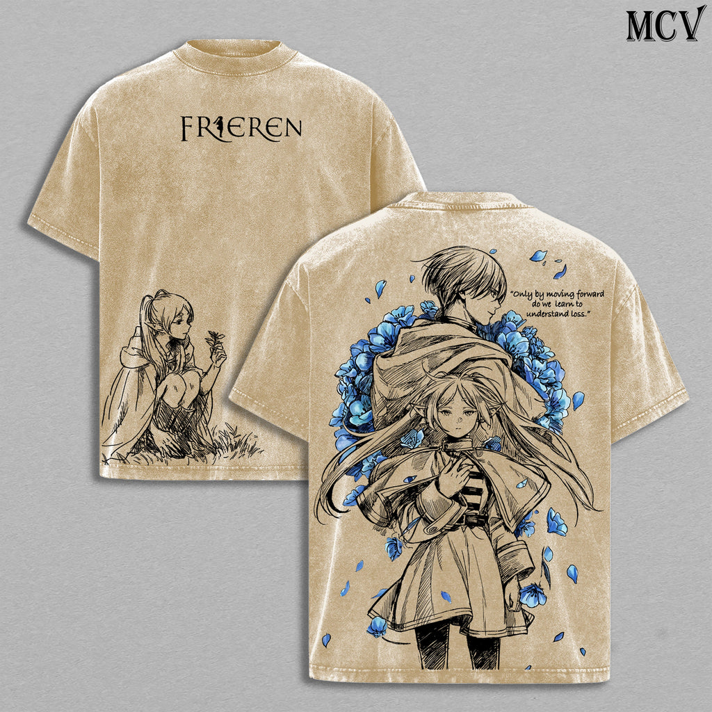 Frieren Fern Himmel Beyond Journey’s End Anime Vintage Washed Tee