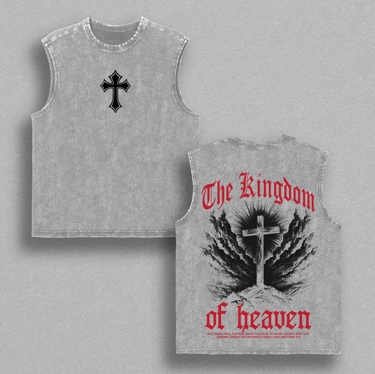 The Kingdom of Heaven Cross Christian Vintage Washed Tee