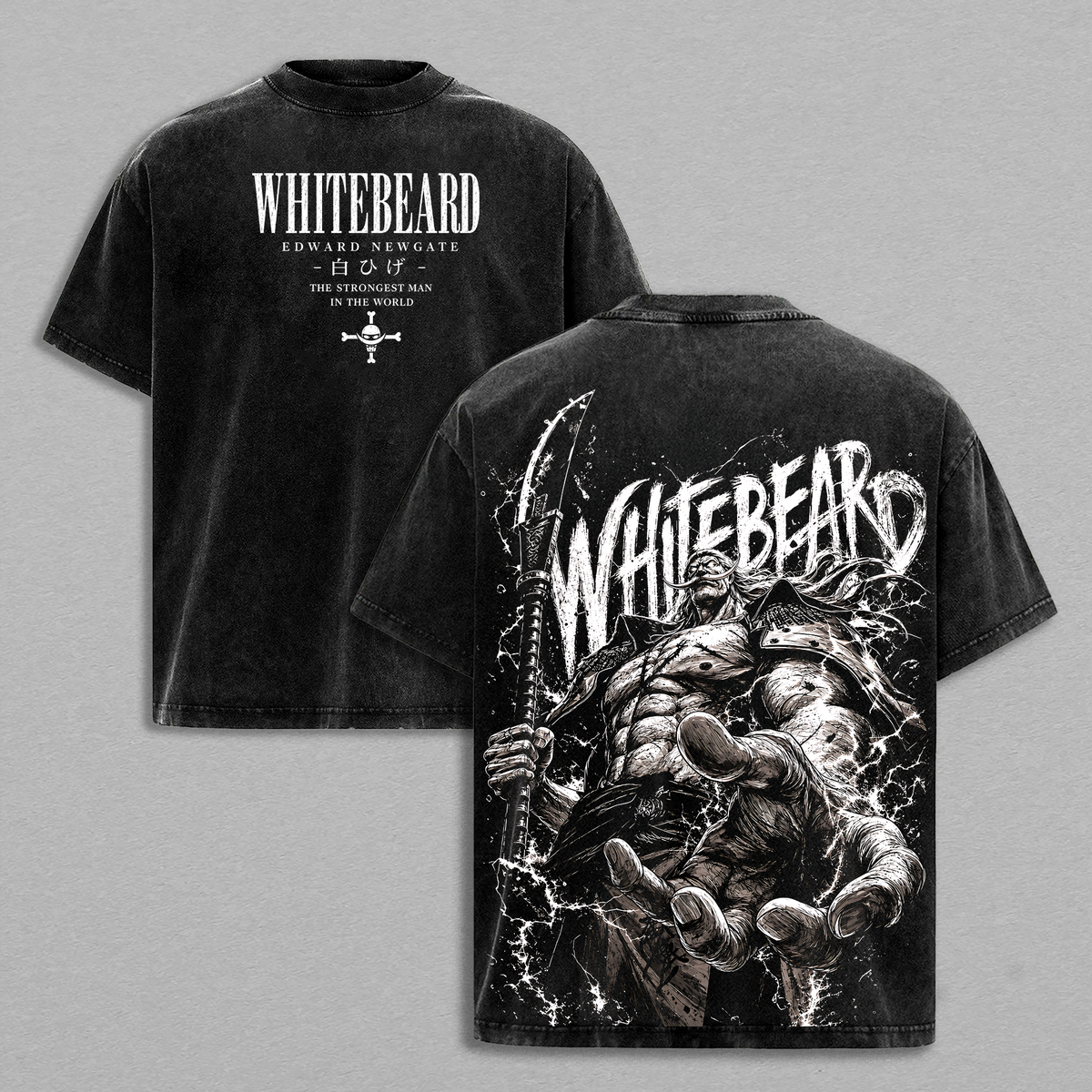Whitebeard One Piece Anime Vintage Washed Tee