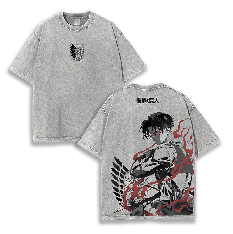 Levi Ackerman Attack on Titan Washed T-Shirt