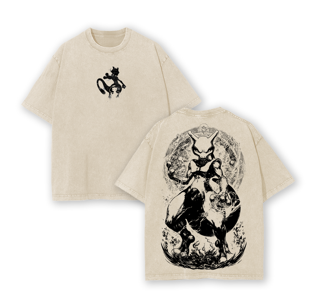 Mewtwo Pokemon Washed T-Shirt