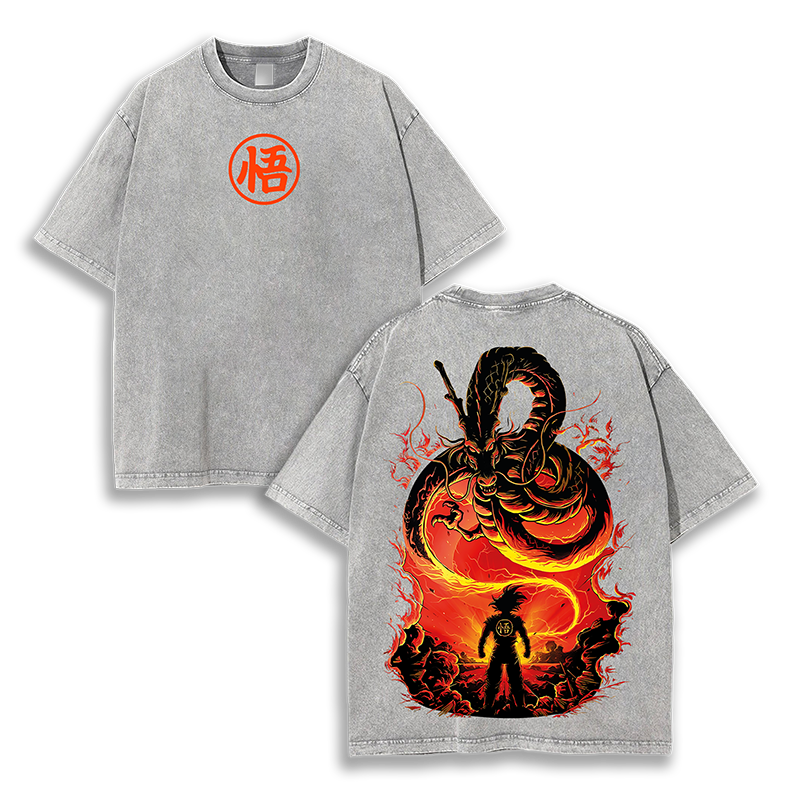 Goku Calling Dragon - Dragon Ball Z Washed T-Shirt