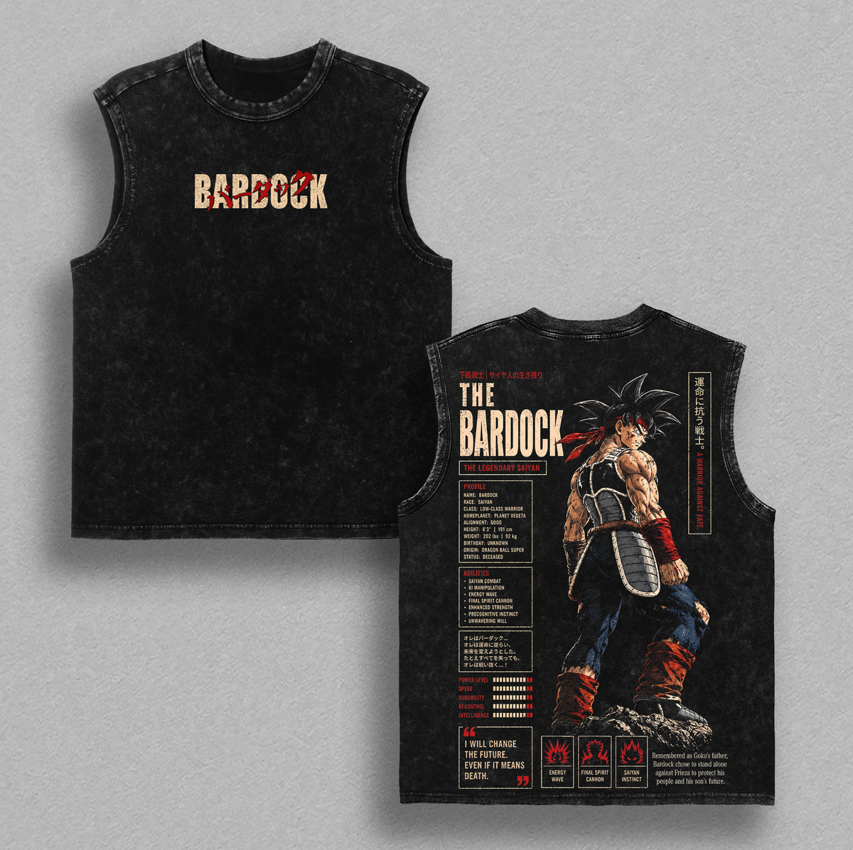 Bardockk DBZ Anime Vintage Washed Tee