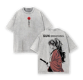 Yoriichi Tsugikuni Demon Slayer Anime Double Printed Vintage Washed Tee
