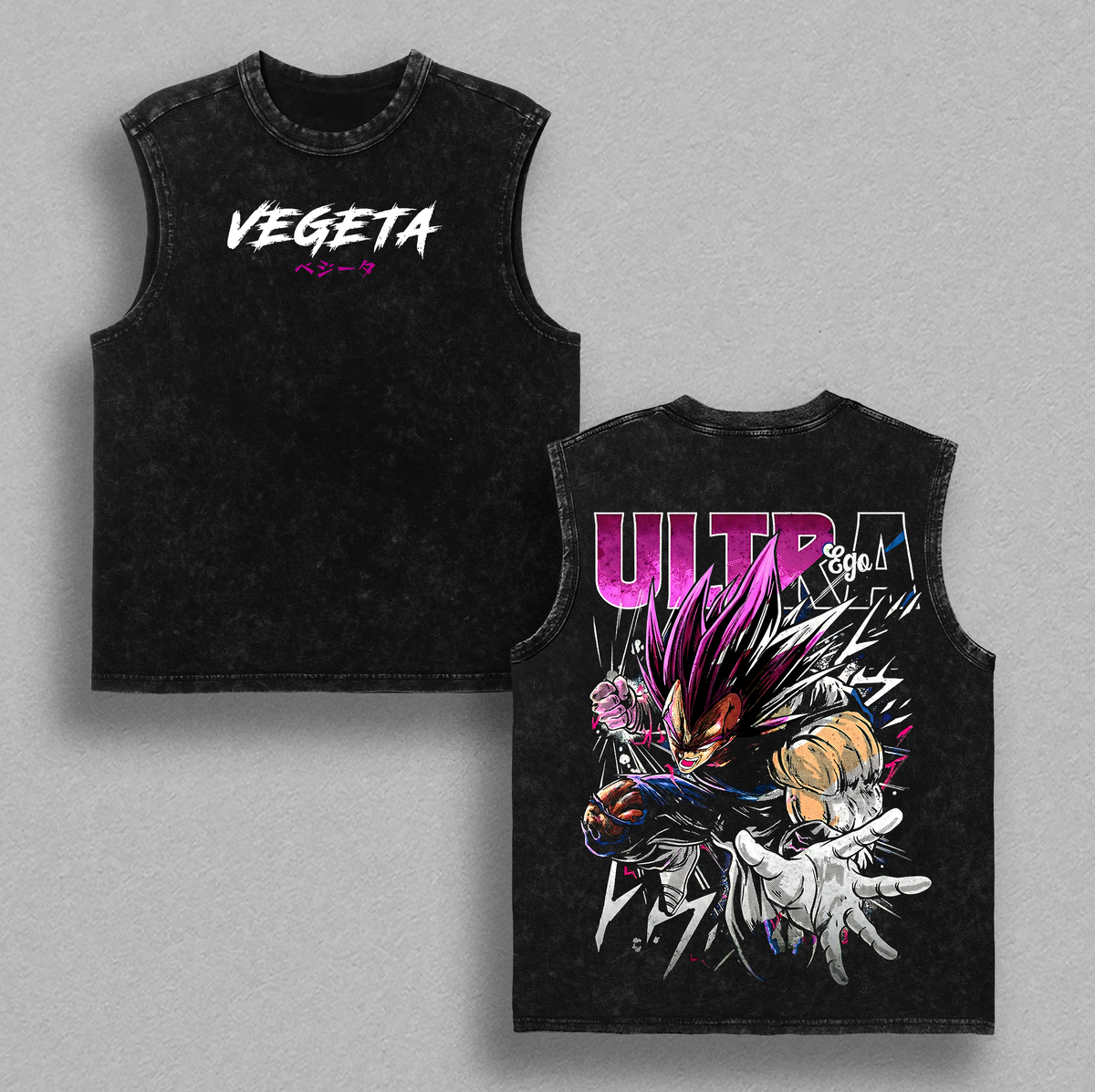 Ultra Ego Saiyan Prince Anime Vintage Washed Tee