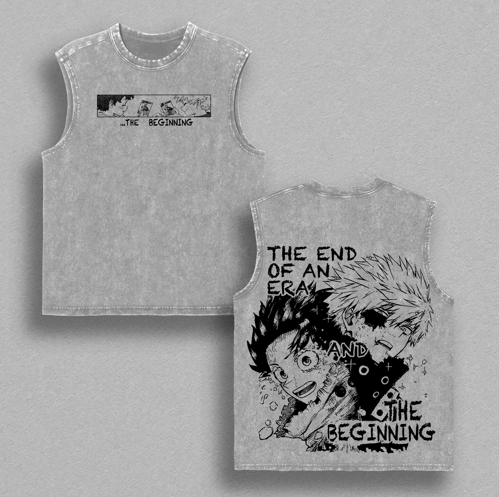 Bakugo x Deku The End & The Beginning Anime Vintage Washed Tee