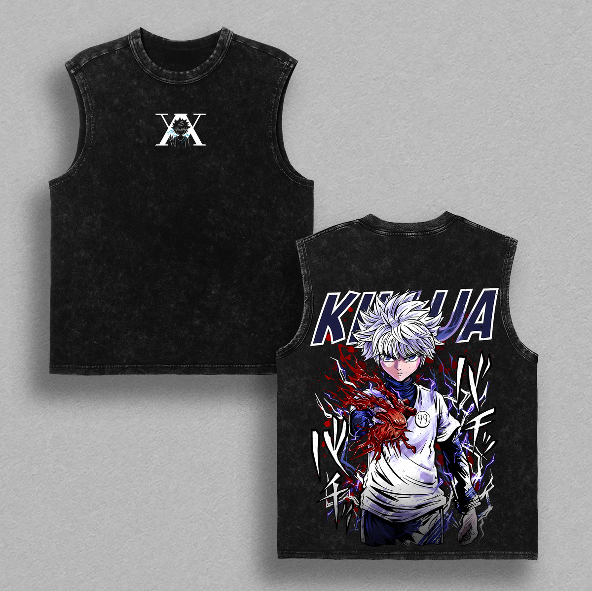 Limited Gon Freecss vs Killua Zoldyck Hunter X Hunter Anime Washed Tee