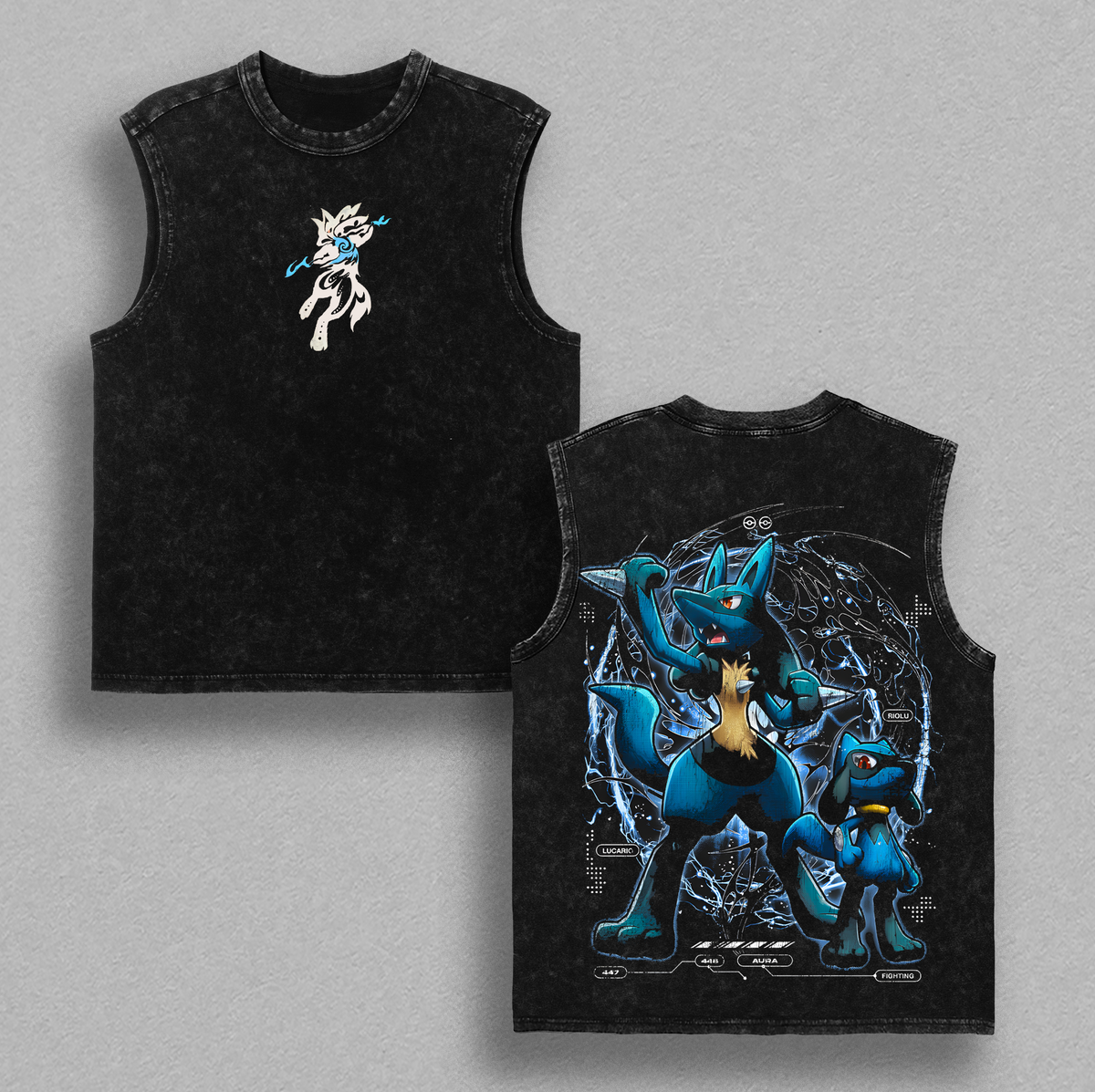 Lucario Pokemon Anime Vintage Washed Tee