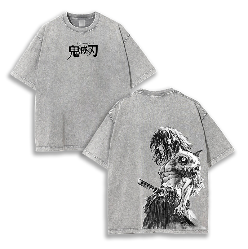 Hashibira Inosuke Demon Slayer Washed T-Shirt
