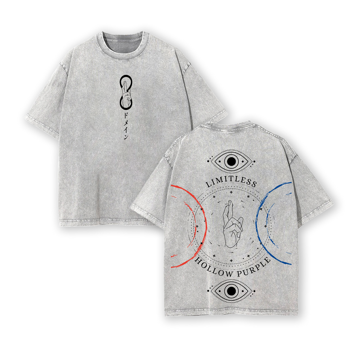 Satoru Gojo Hollow Purple JJK Anime Vintage Washed Tee