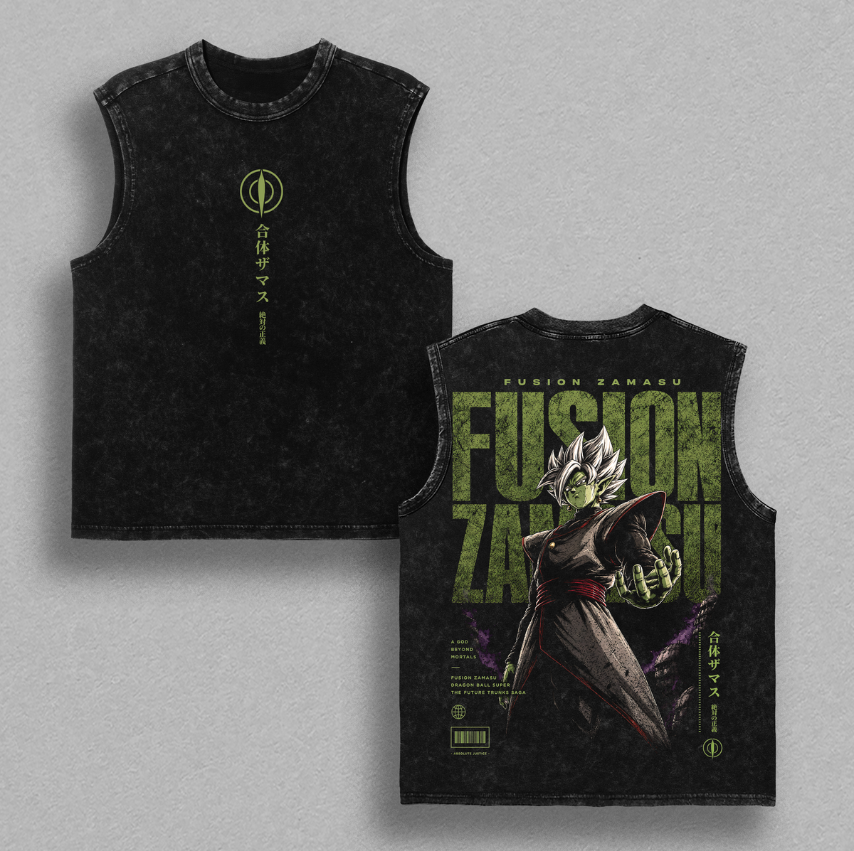 Fusion Zamasu DBS Anime Vintage Washed Tee