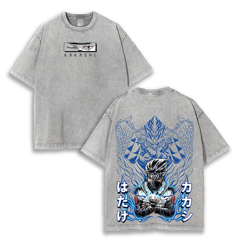 Hatake KaKashi - Naruto  Anime Washed T-Shirt