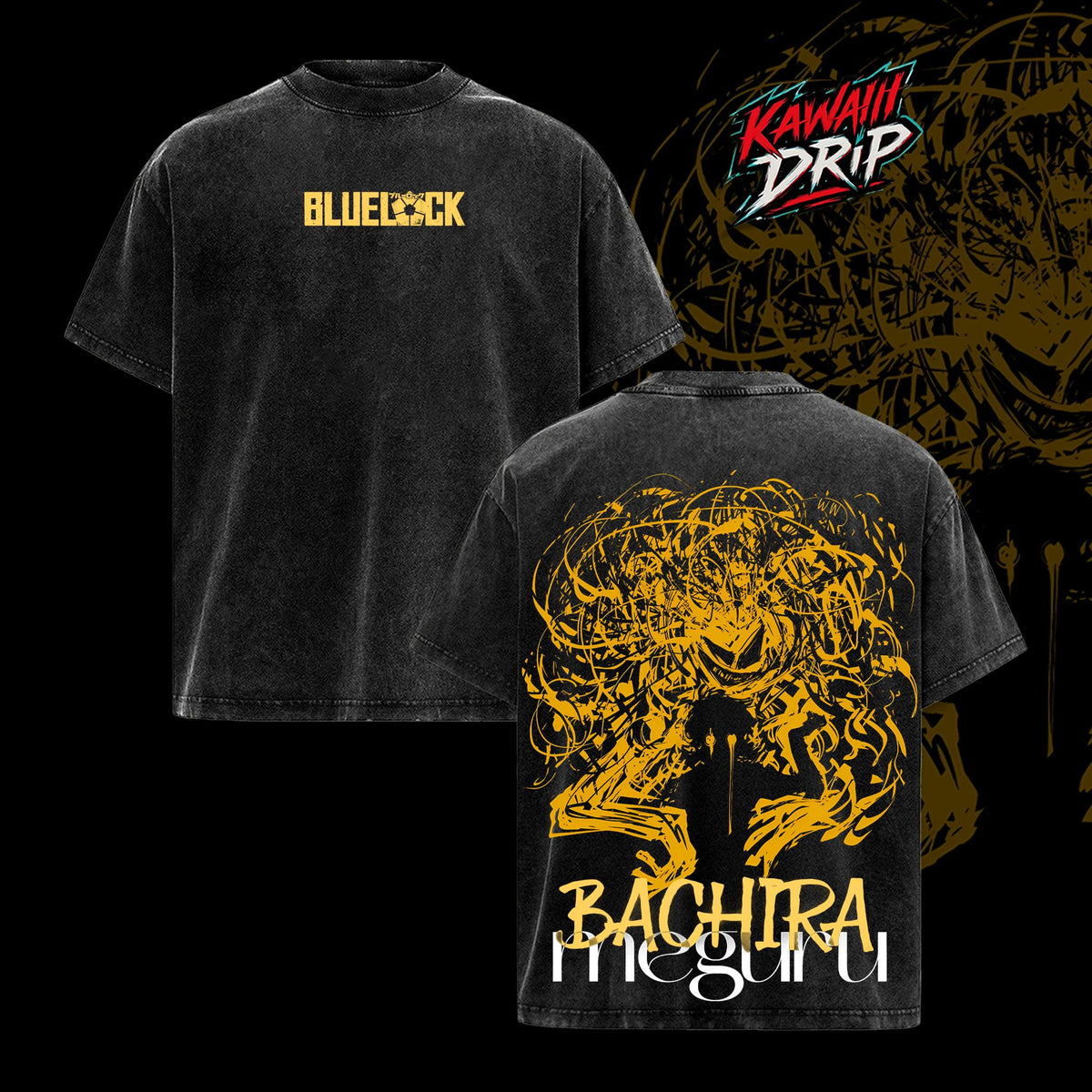 Bachira Meguru Blue Lock Anime Soccer Vintage Washed Tee