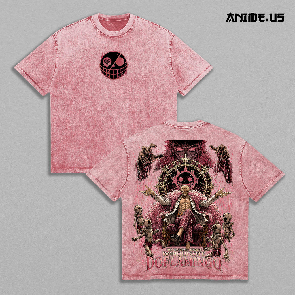 Donquixote Doflamingo One Piece Heavenly Demon Anime Vintage Washed Tee