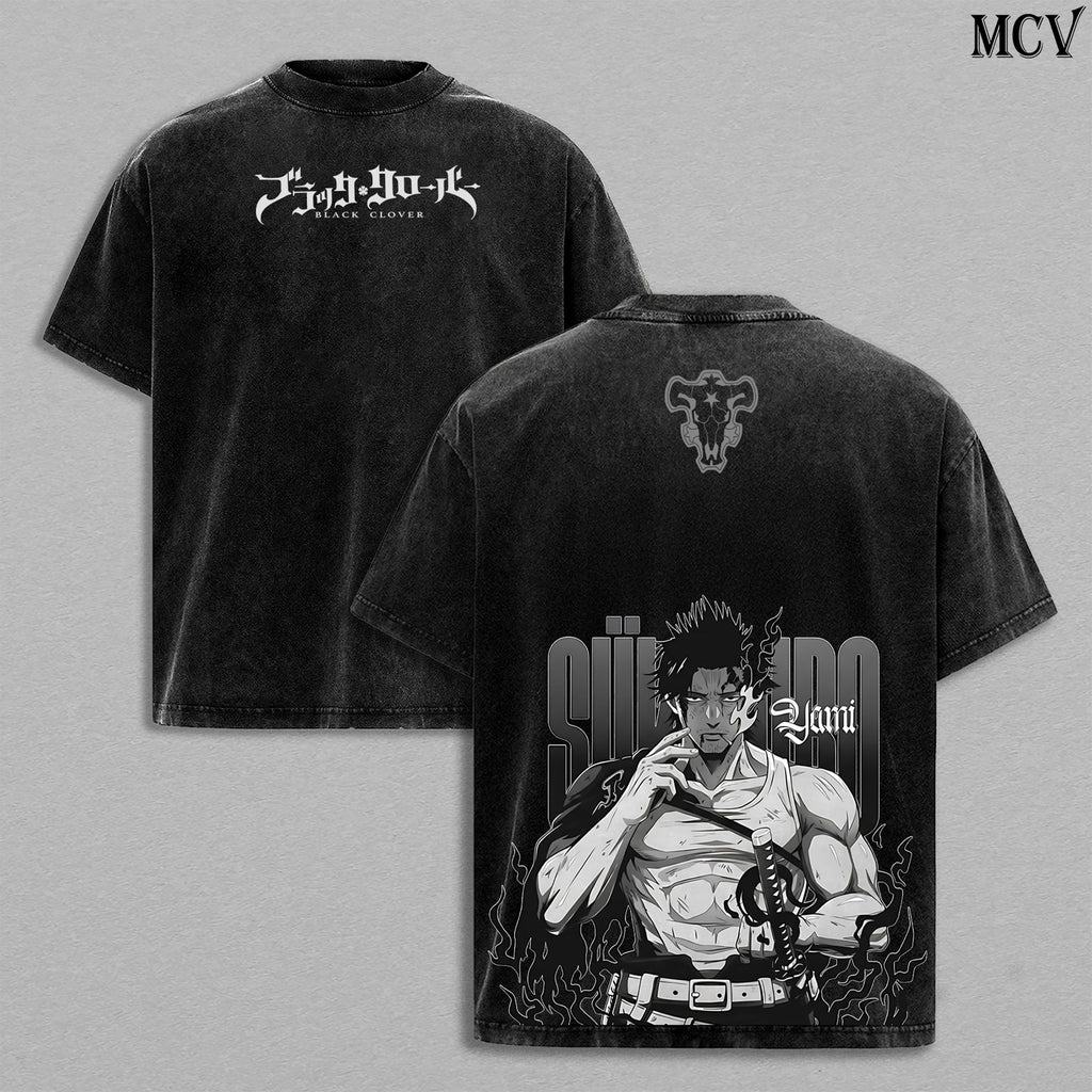 Yami Sukehiro Black Clover Anime Vintage Washed Tee