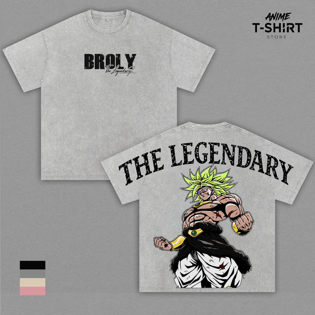 Broly - The Legendary Super Saiyan Graphic Tee, Vintage Washed Anime Shirt, Unisex Streetwear, Gift for DBZ Fans