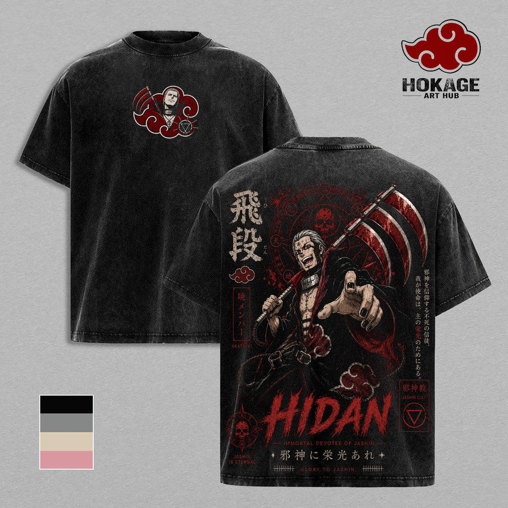 Hidan Akatsuki Naruto Anime Vintage Washed Tee