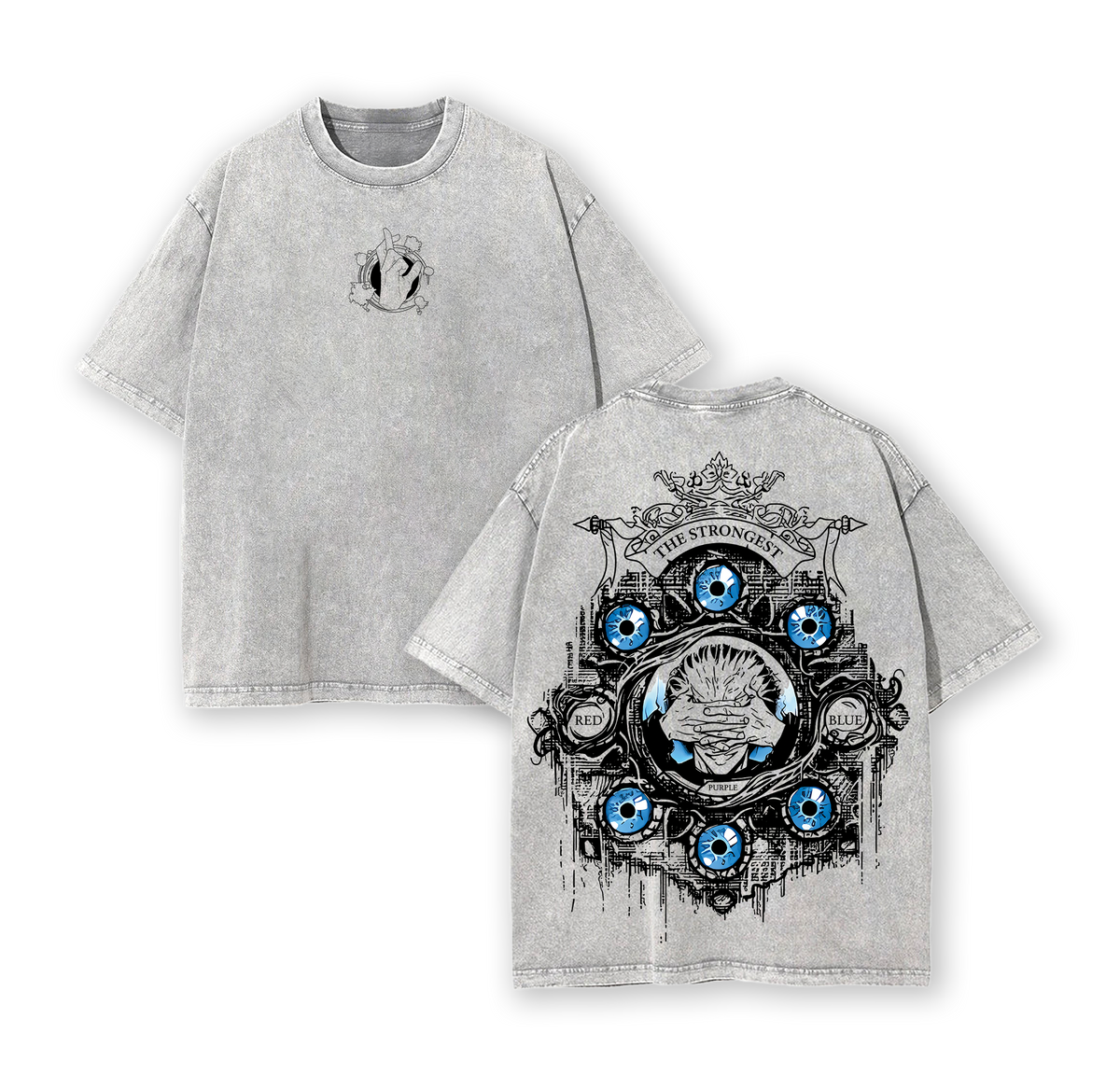 Gojo Satoru Six Eyes Jujutsu Kaisen Anime Vintage Washed Tee