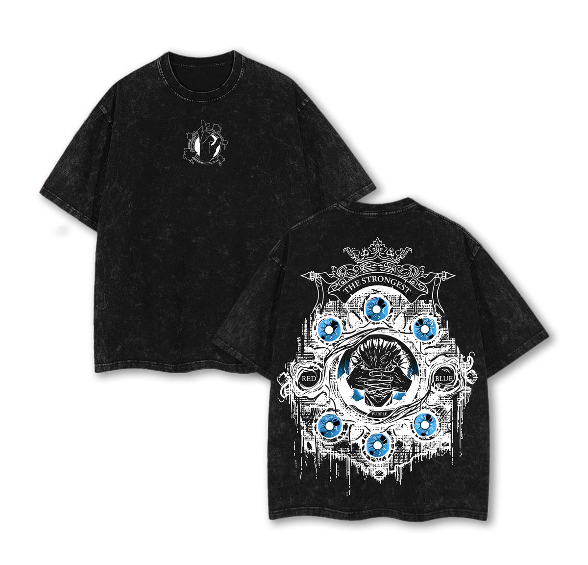 Gojo Satoru Six Eyes Jujutsu Kaisen Anime Vintage Washed Tee