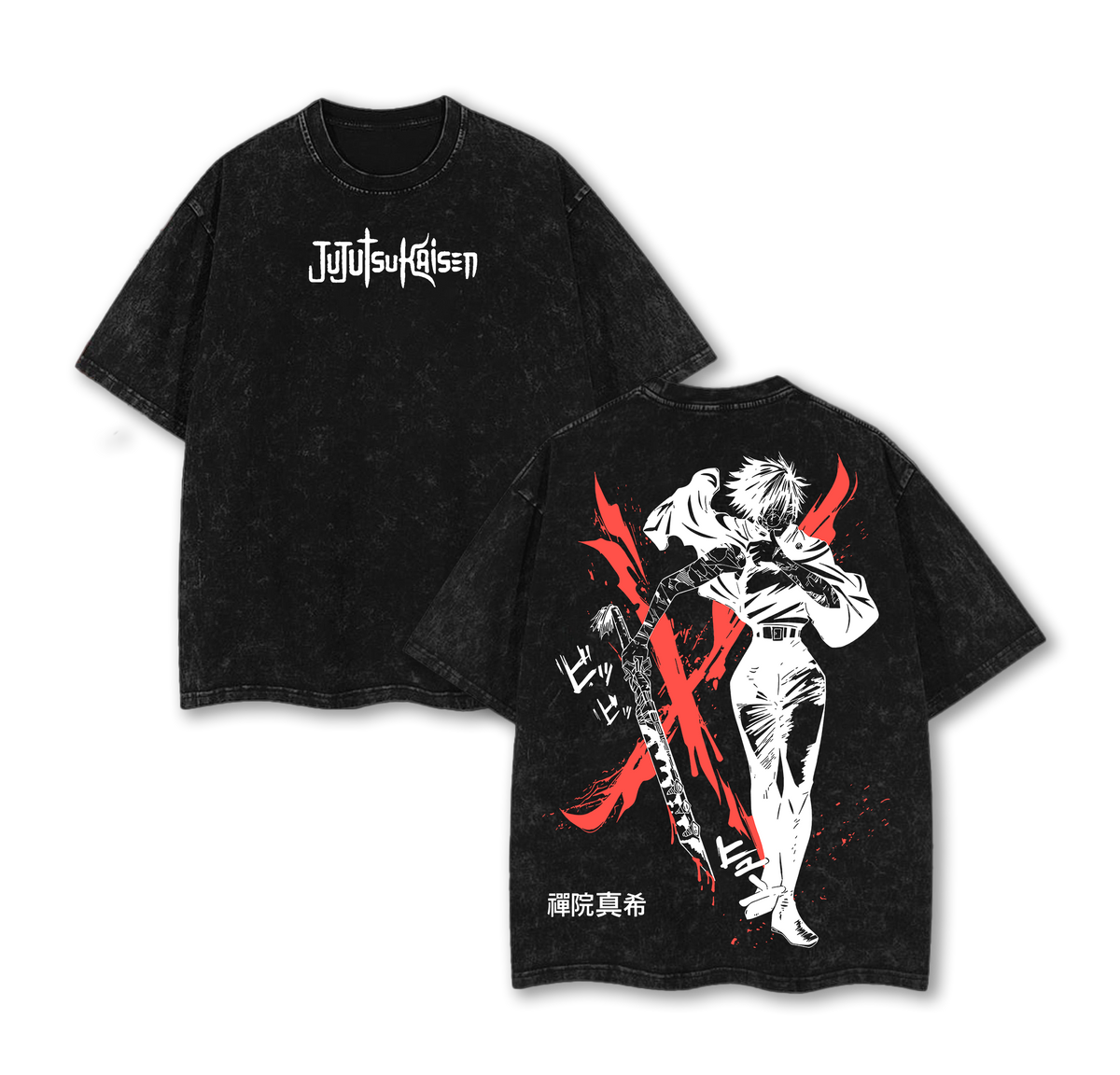 Maki Zenin Jujutsu Kaisen Culling Game Arc Anime Vintage Washed Tee