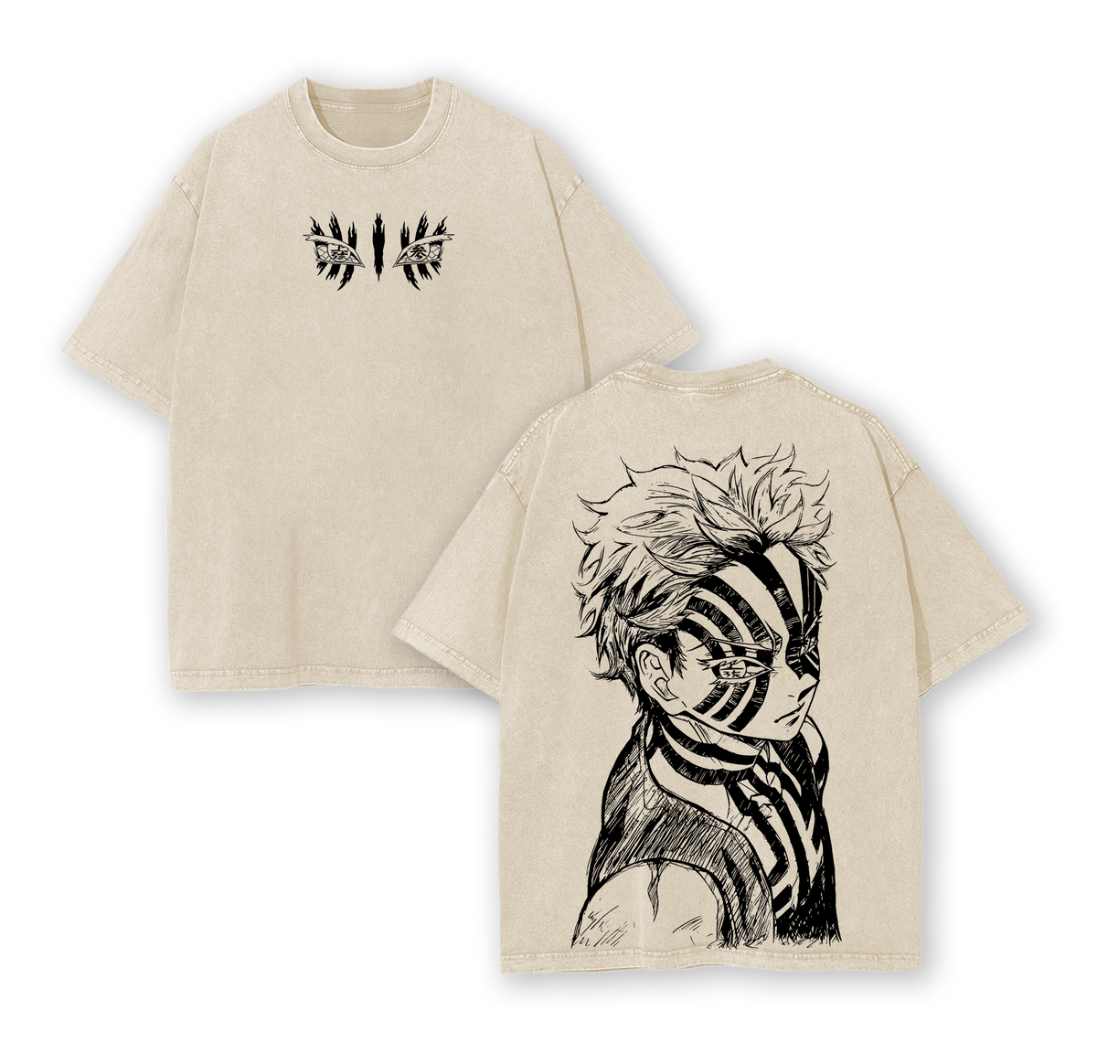 Akaza V2 - Demon Slayer: Kimetsu No Yaiba Anime Washed T-Shirt
