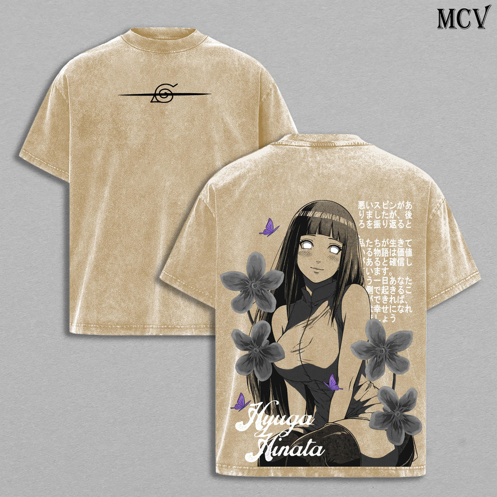 Hinata Hyuga Naruto Byakugan Princess Anime Vintage Washed Tee