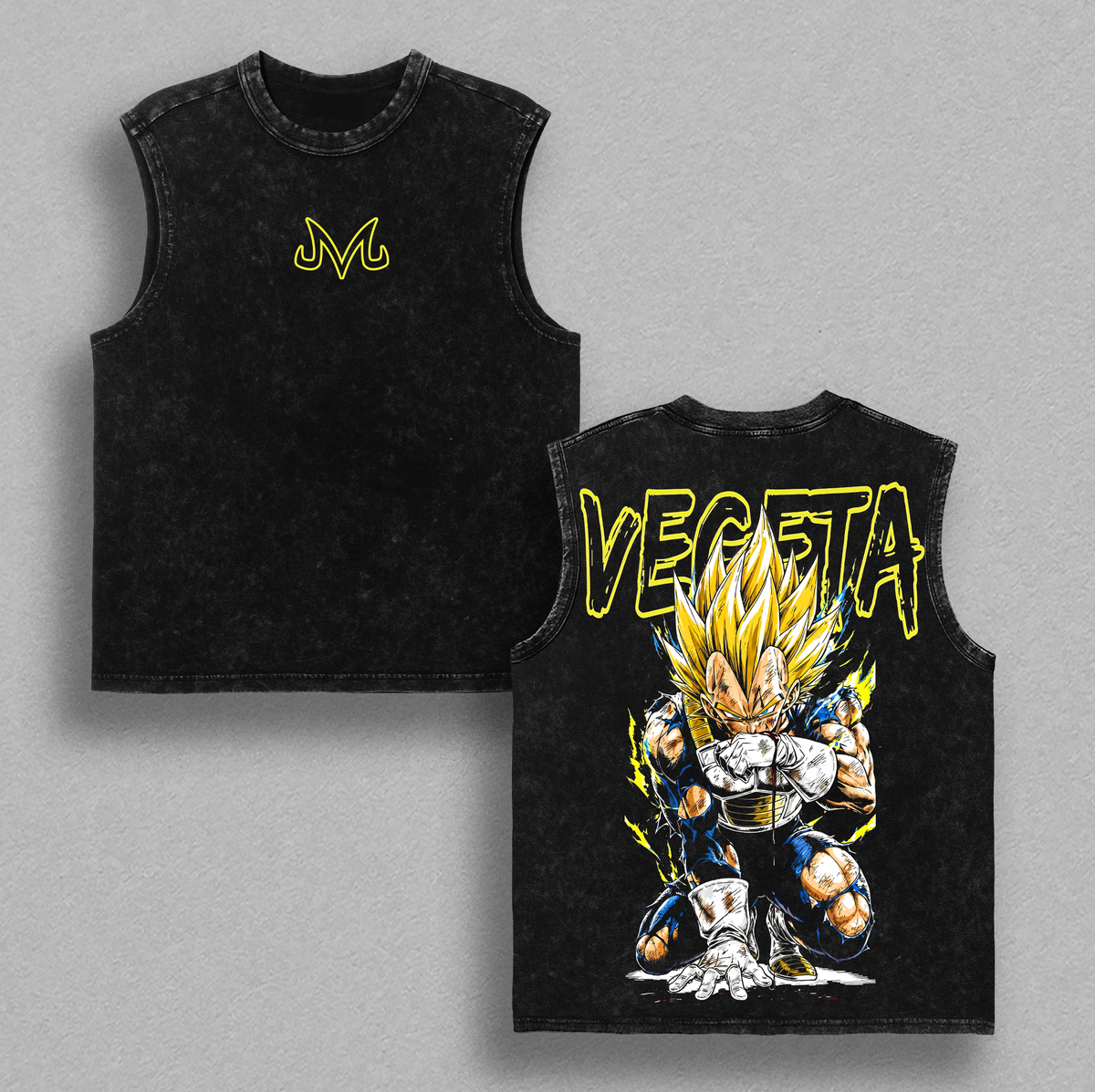 Golden Saiyan Warrior Prince Super Saiyan Anime Vintage Washed Tee