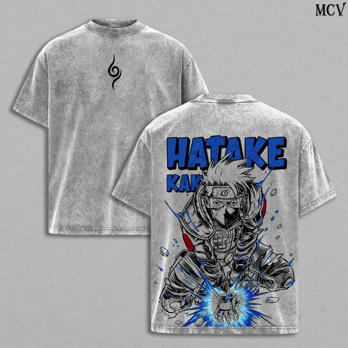 Kakashi Hatake Naruto Copy Ninja Anime Vintage Washed Tee