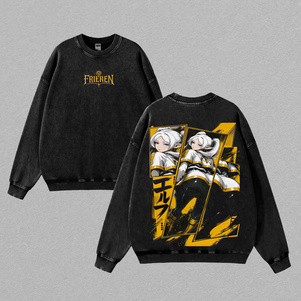 Frieren Beyond Journey's End Anime Vintage Washed Tee