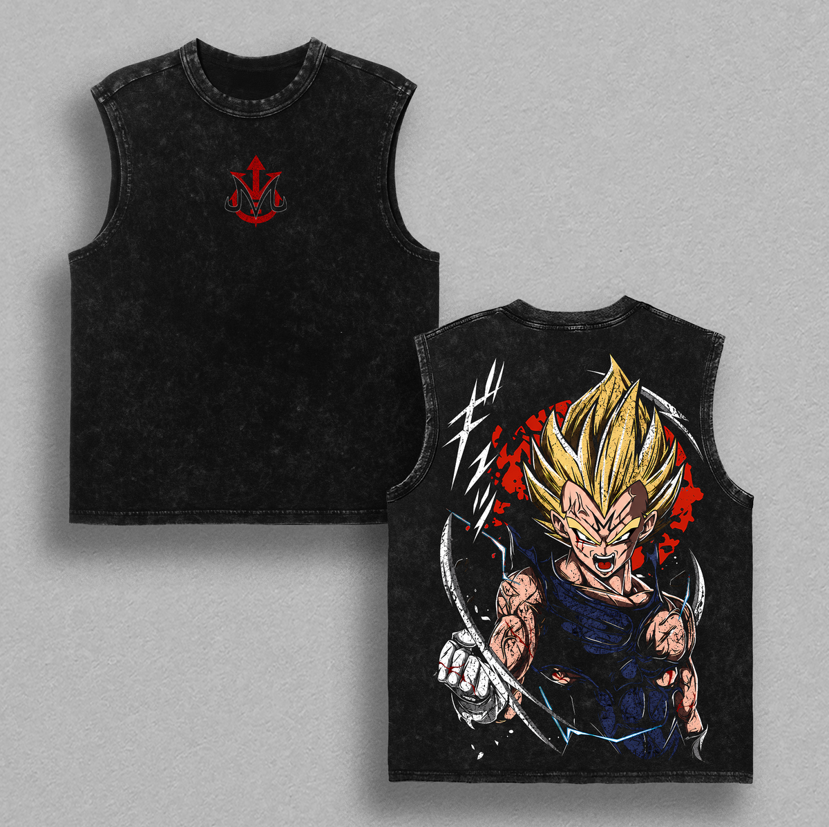 Majin Saiyan Prince - DBZ Vintage Washed Shirt Anime DBZ Oversized Streetwear Graphic Tee Gift for DBZ Fans