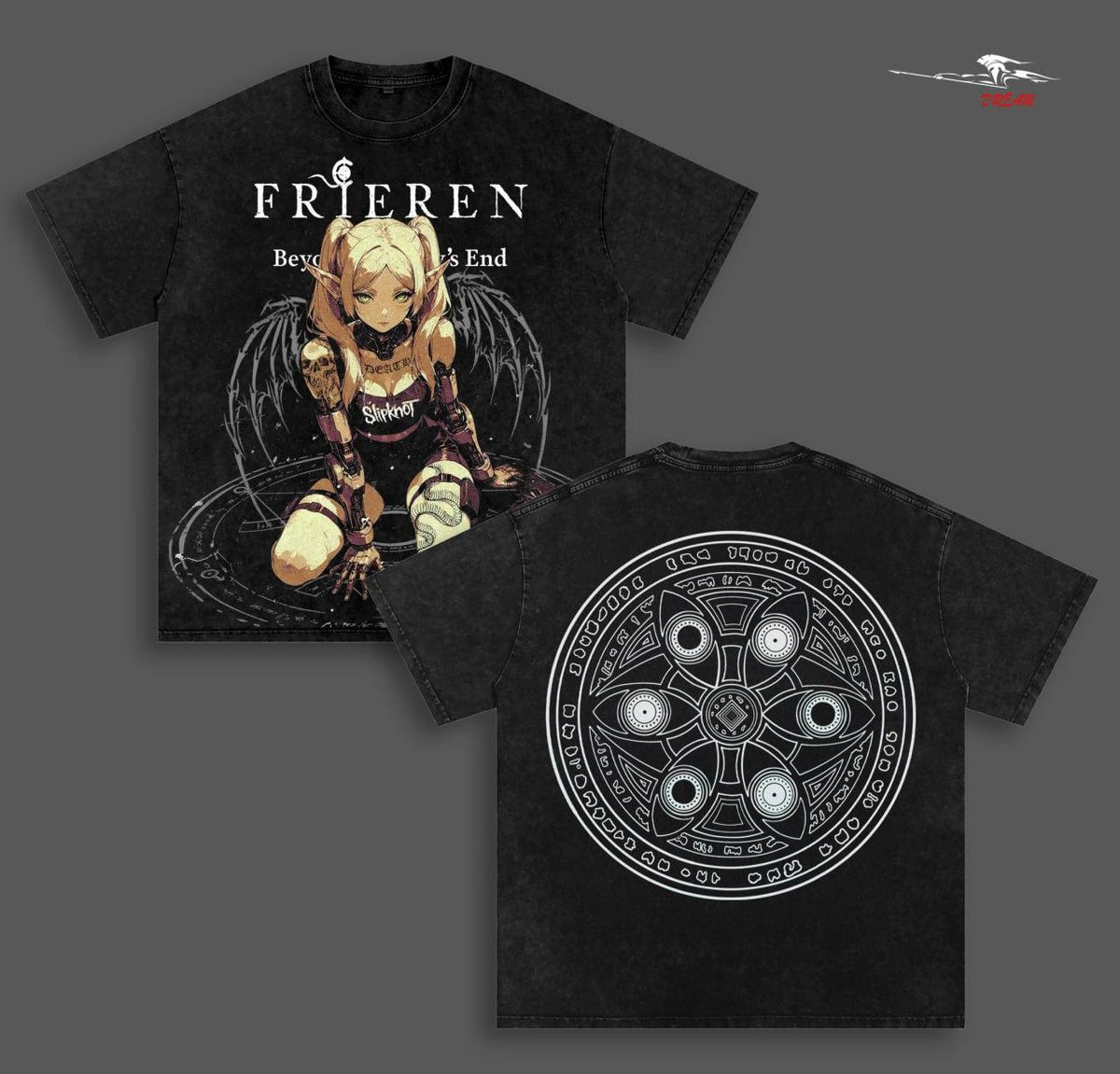 Cyberpunk V3 Anime Double Printed Vintage Washed Tee Unisex Oversize Heavyweight Cotton T-shirt for Anime Fans and Lovers