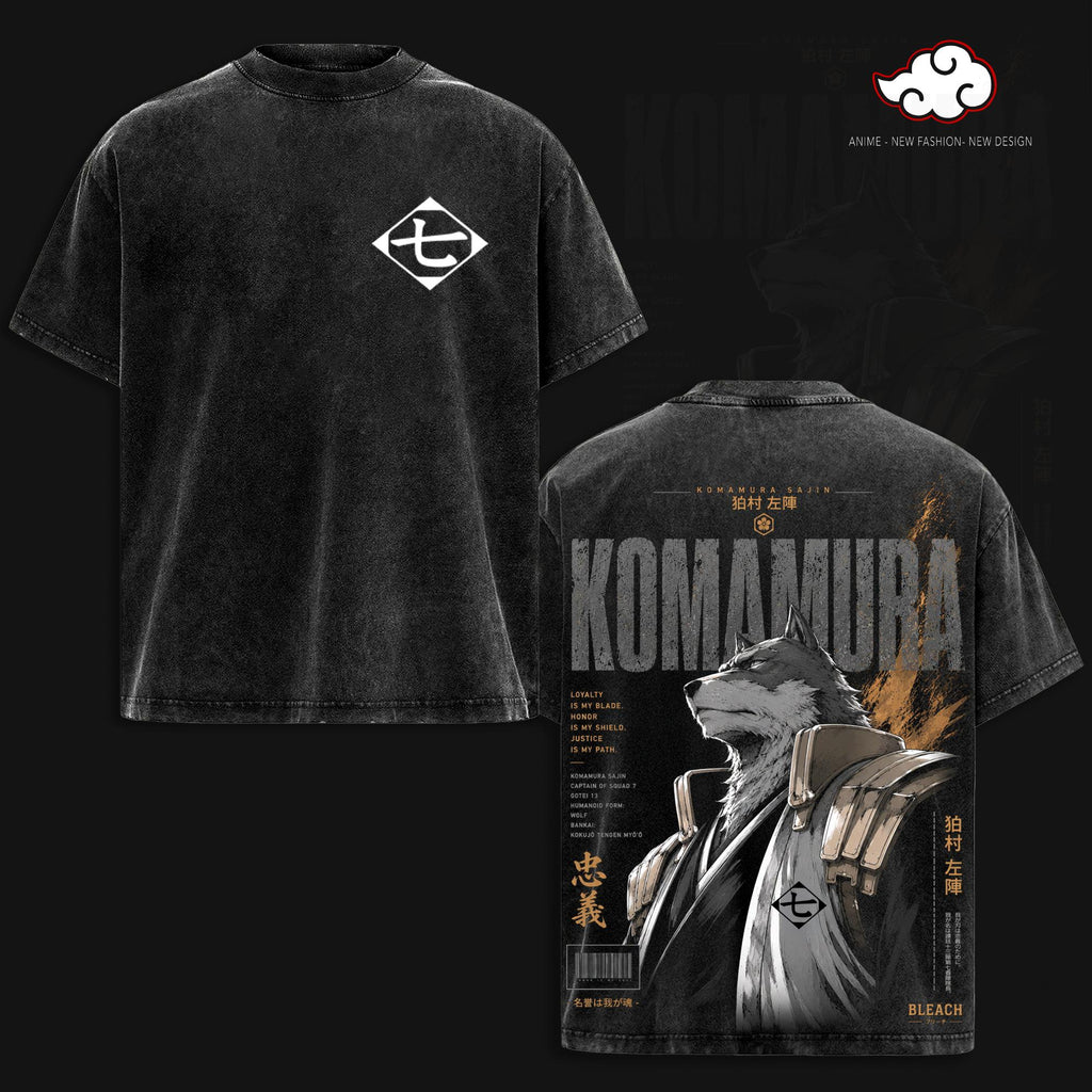 Komamura Sajin Bleach TYBW Anime Vintage Washed Tee