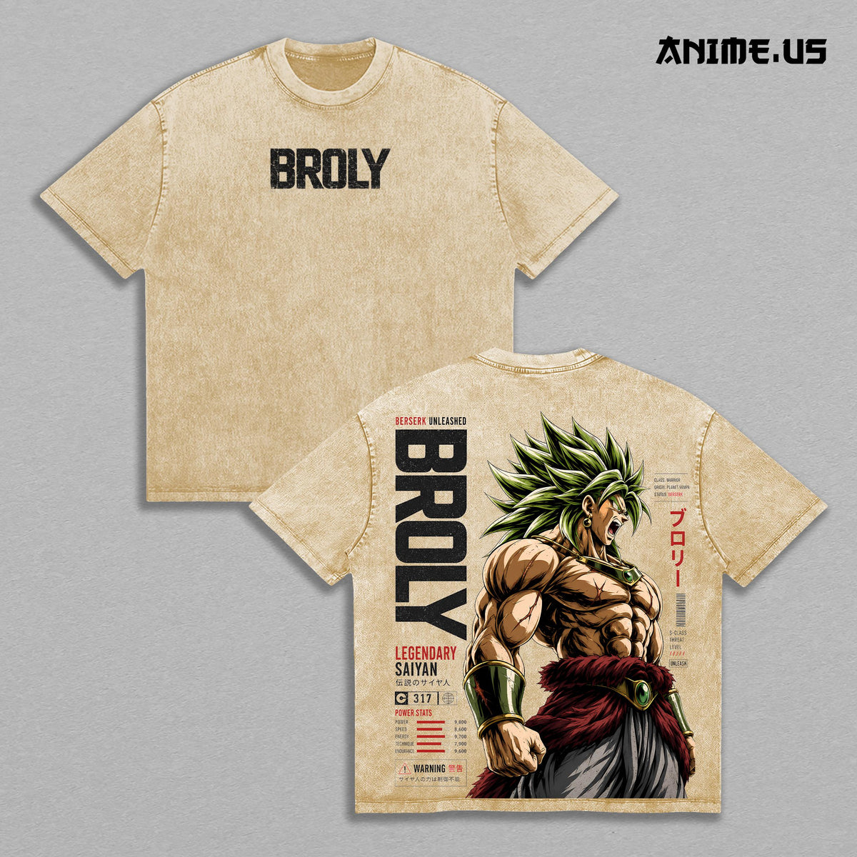 Broly Legendary Saiyan Berserk Unleashed DBZ Vintage Anime Washed Tee Oversized Heavy Cotton Graphic Shirt Streetwear Gift for Anime Lovers
