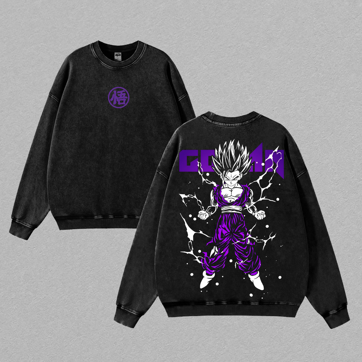 Gohan Super Saiyan 2 DBZ Vintage Washed Oversized Graphic Tee
