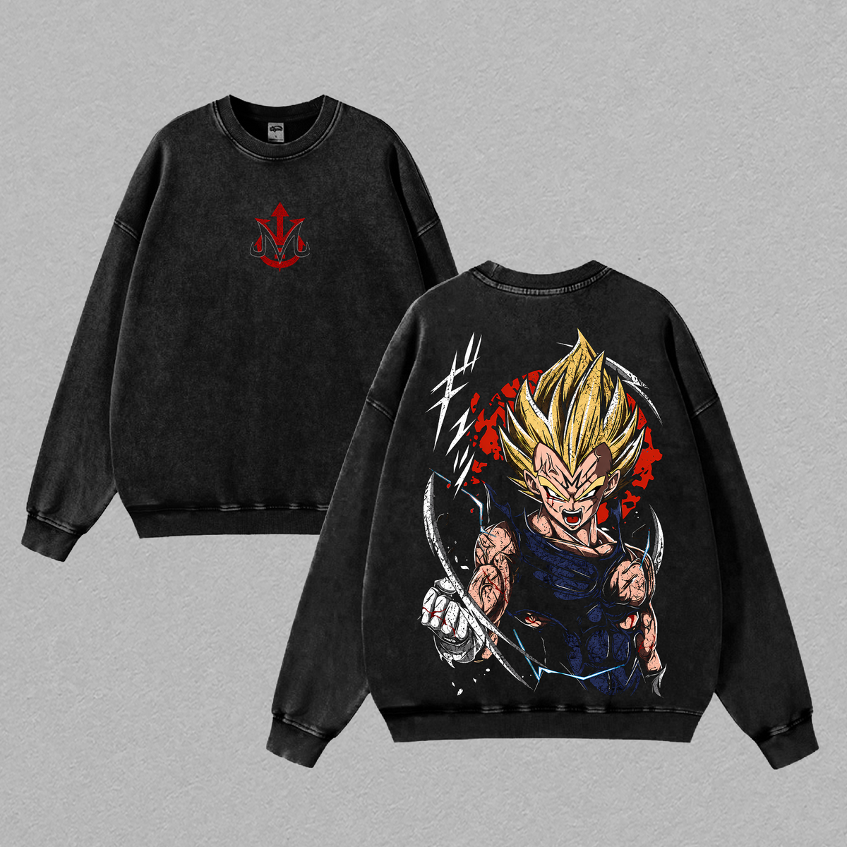 Majin Saiyan Prince - DBZ Vintage Washed Shirt Anime DBZ Oversized Streetwear Graphic Tee Gift for DBZ Fans