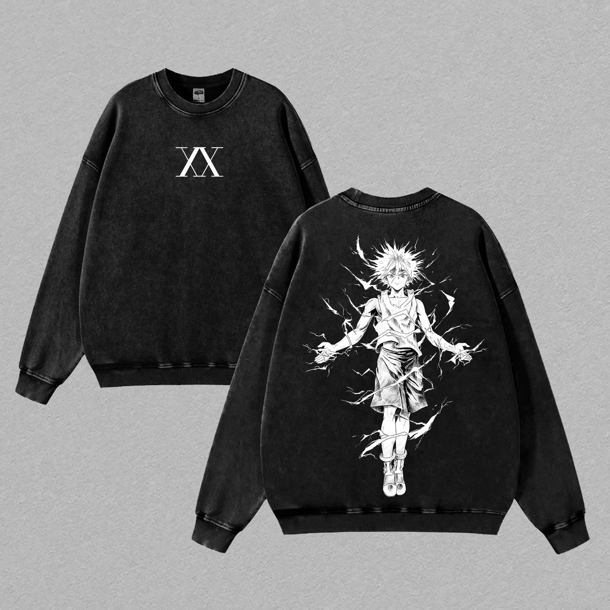 Limited Killua Zoldyck Hunter x Hunter Anime Vintage Washed Hoodie