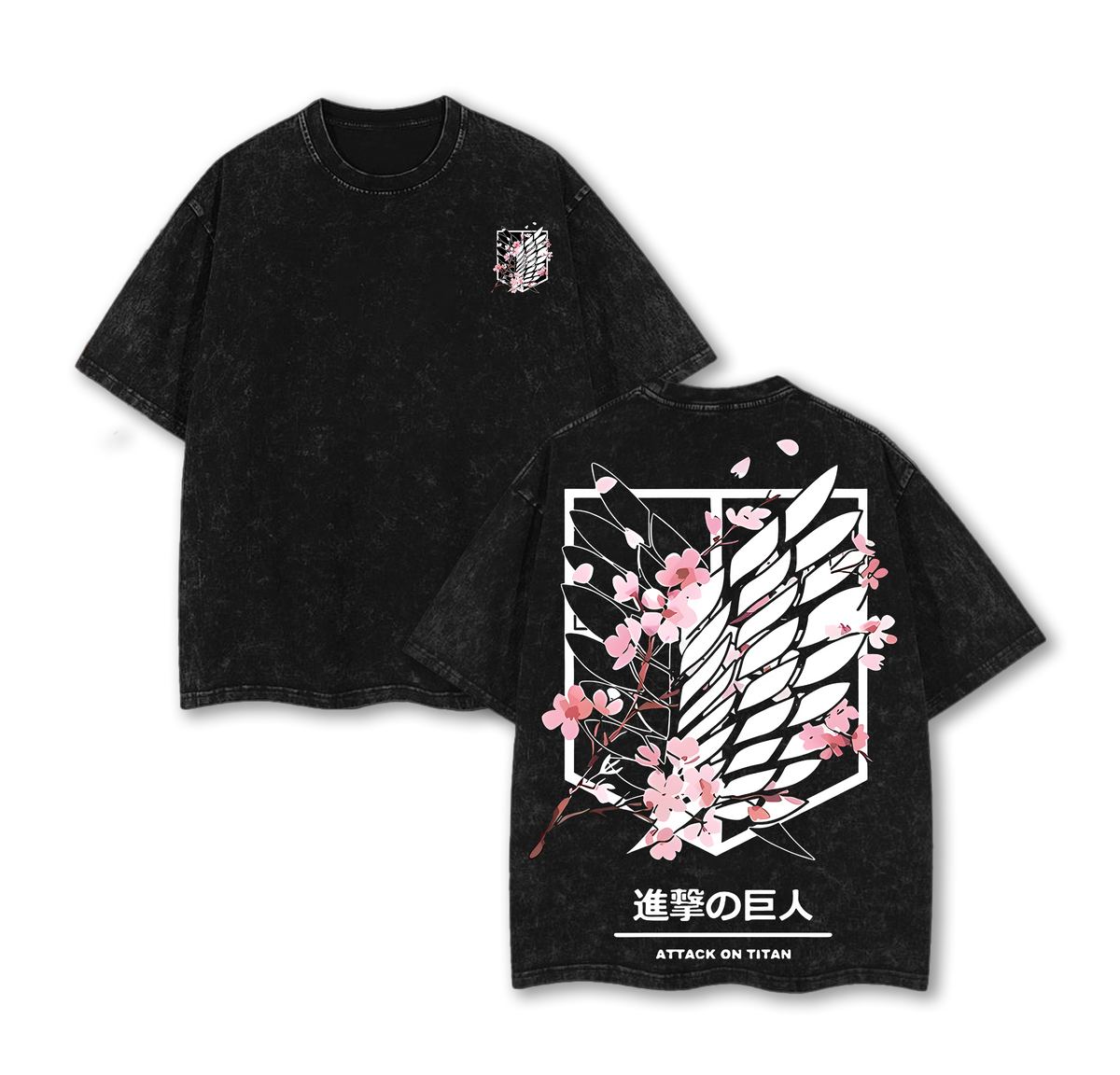 Attack On Titan Anime Unisex Tee | Wings Of Freedom AOT Shirts - Eren Acid Wash Shirt