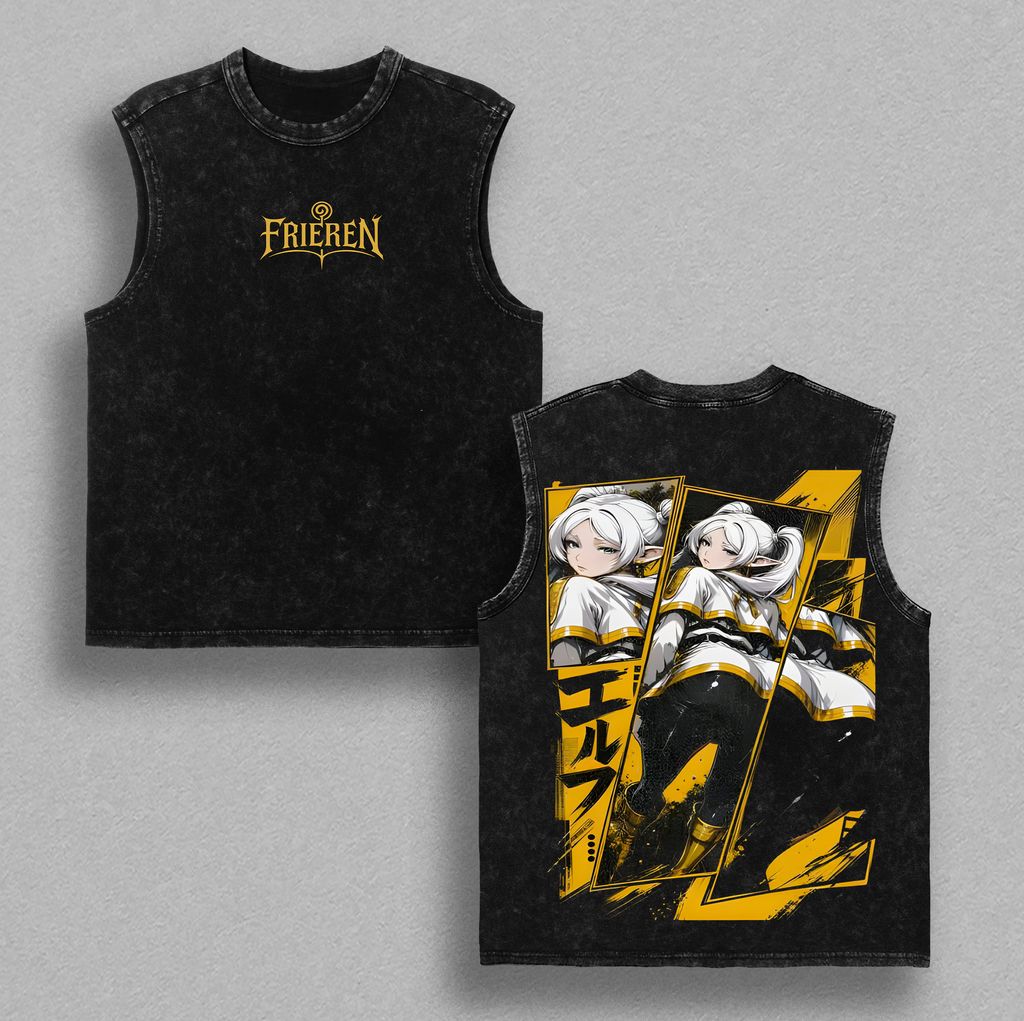 Frieren Beyond Journey's End Anime Vintage Washed Tee