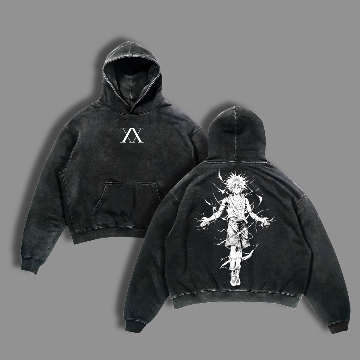 Limited Killua Zoldyck Hunter x Hunter Anime Vintage Washed Hoodie