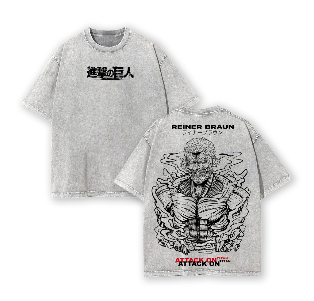 Reiner Braun Armored Titan - Attack on Titan Washed T-Shirt