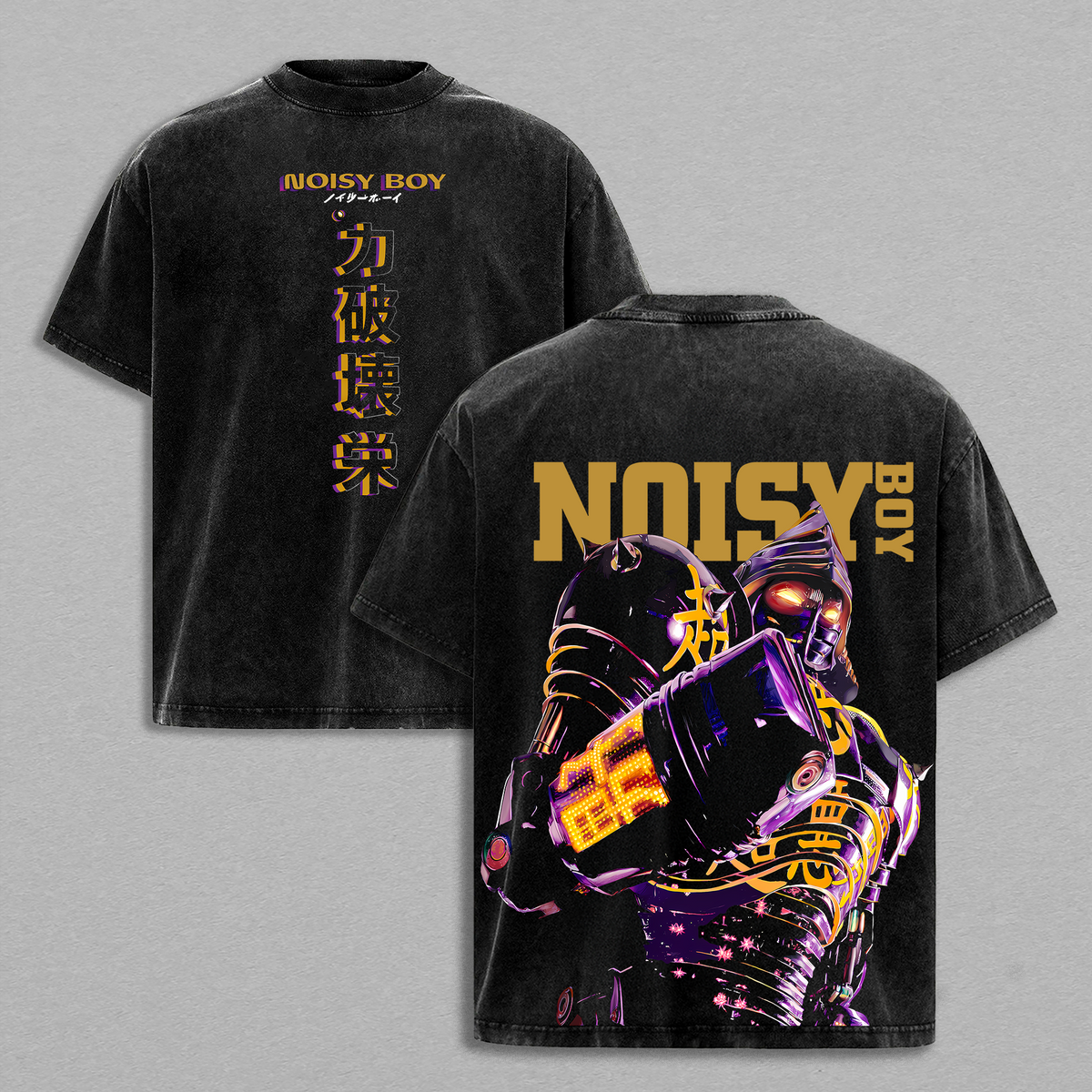 Real Steel Noisy Boy Robot Boxing Vintage Washed Tee
